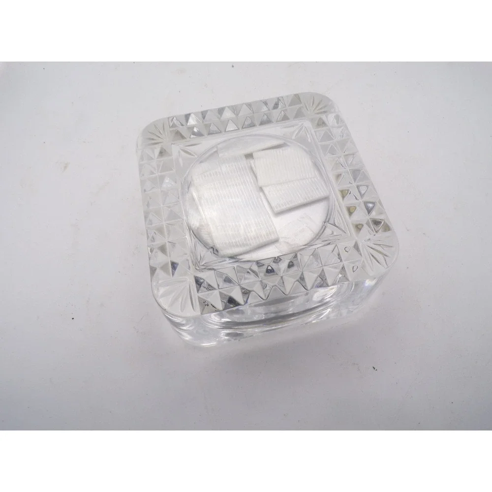 Vintage Staiger German Lead Crystal Desk Clock Roman Numeral Quartz‎